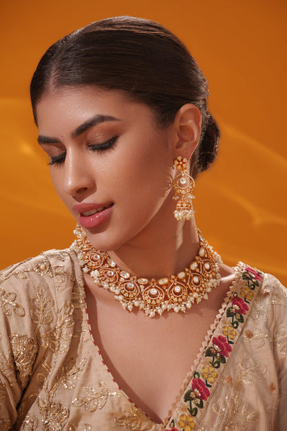Cluster Bead Drop Necklace Set 