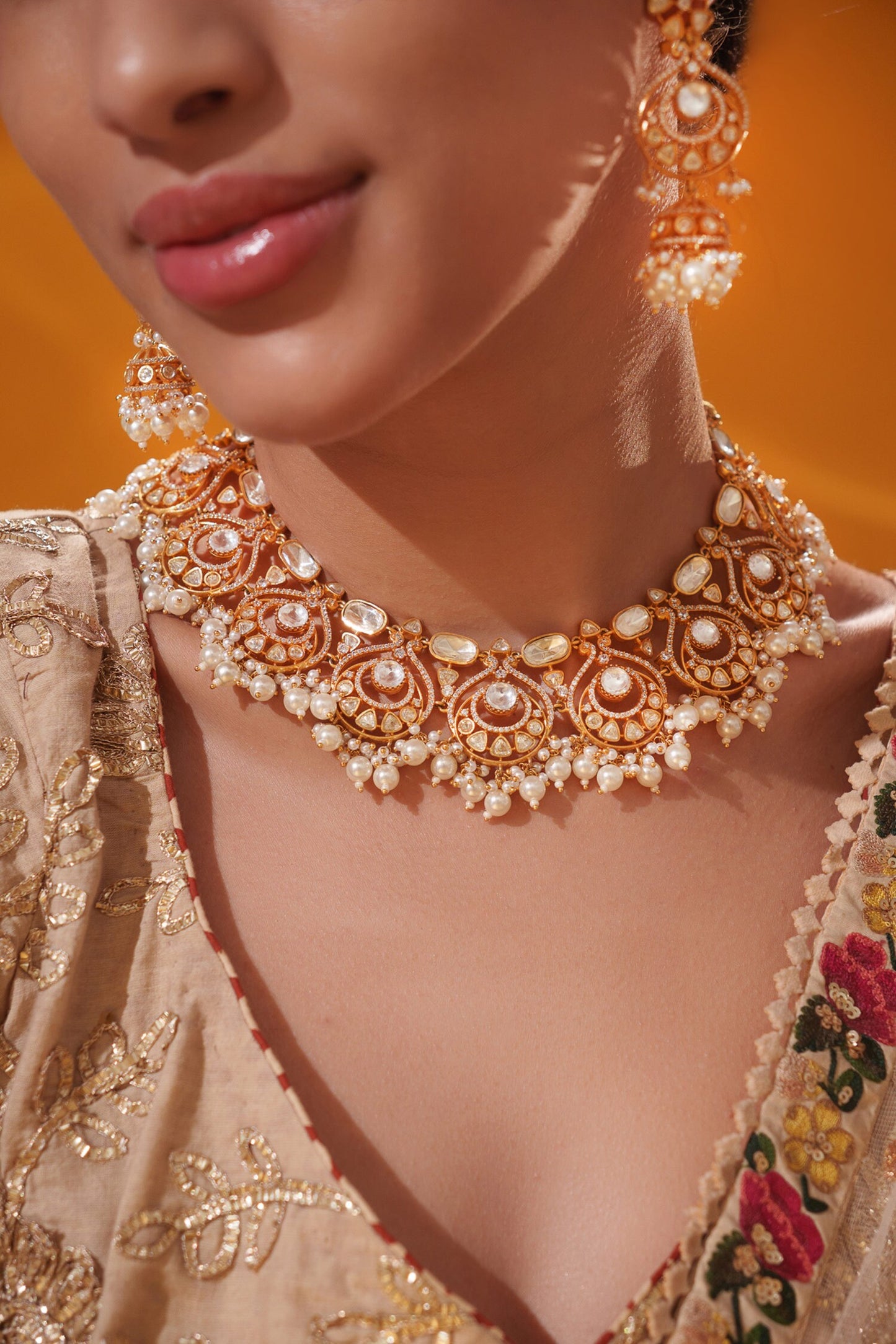 Cluster Bead Drop Necklace Set 