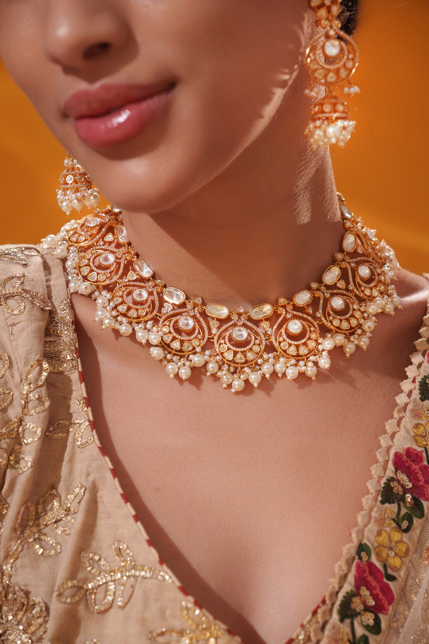 Cluster Bead Drop Necklace Set 