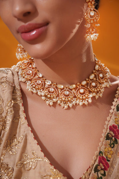Cluster Bead Drop Necklace Set 