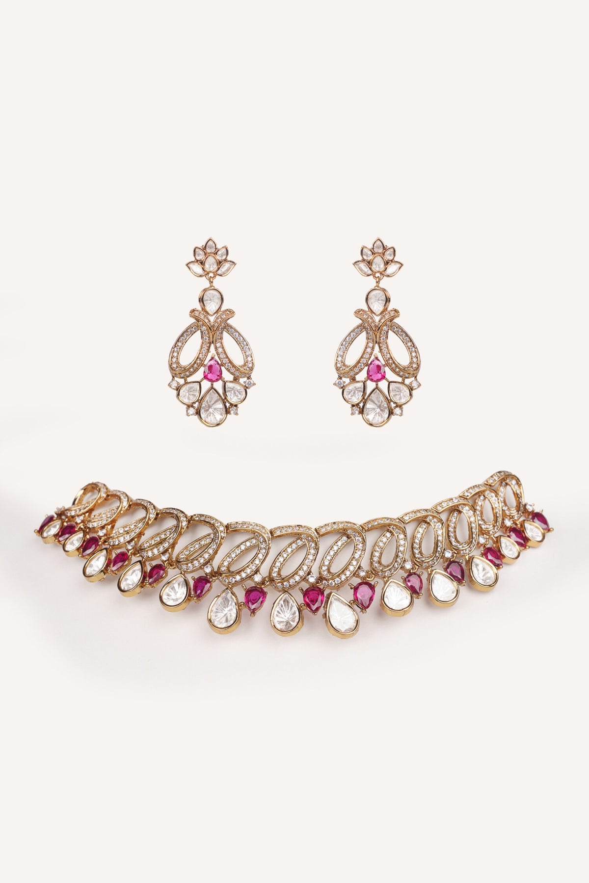 Cutout & Teardrop Necklace Set 