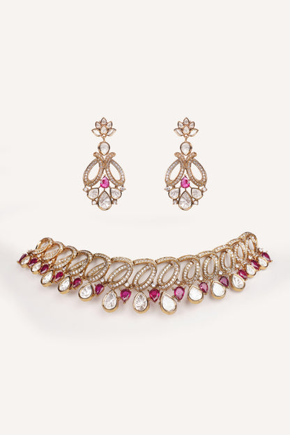 Cutout & Teardrop Necklace Set 