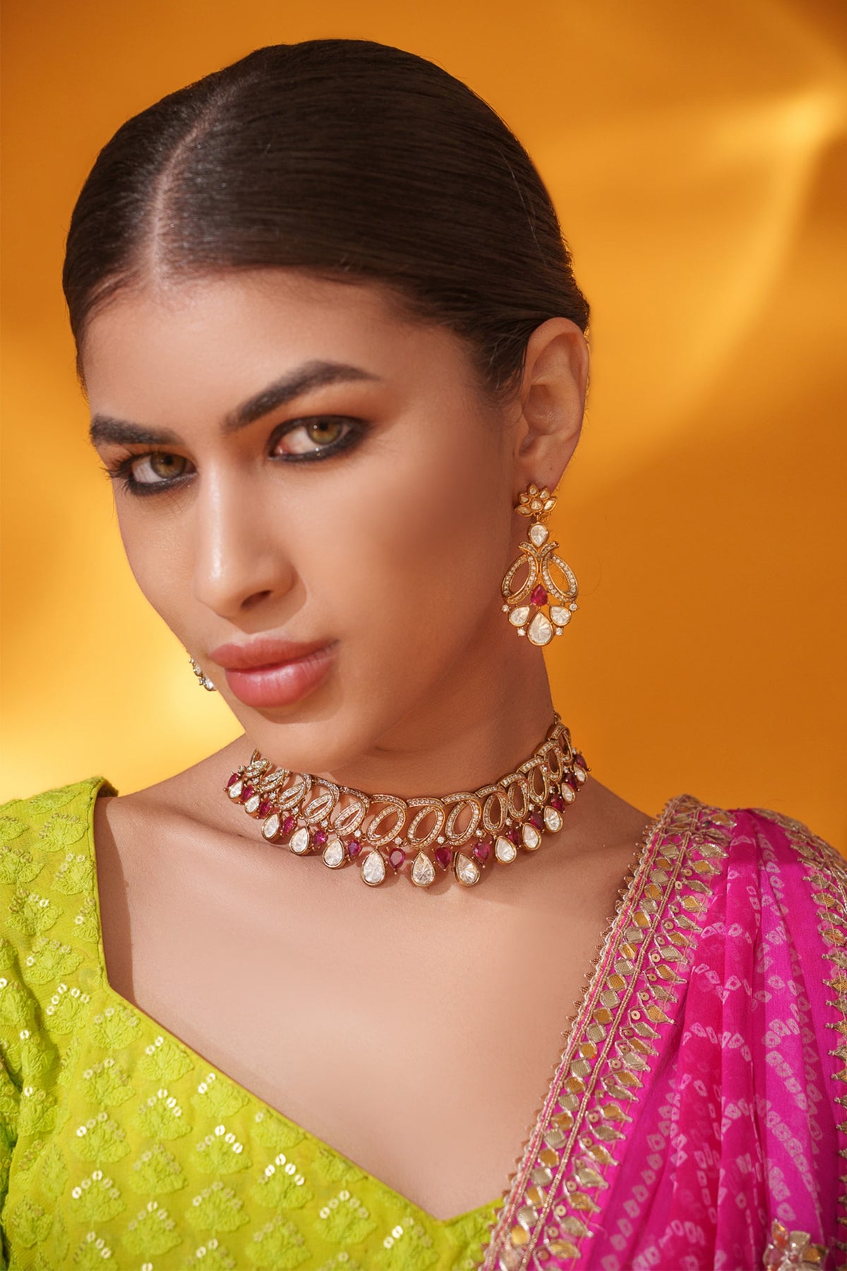 Cutout & Teardrop Necklace Set 