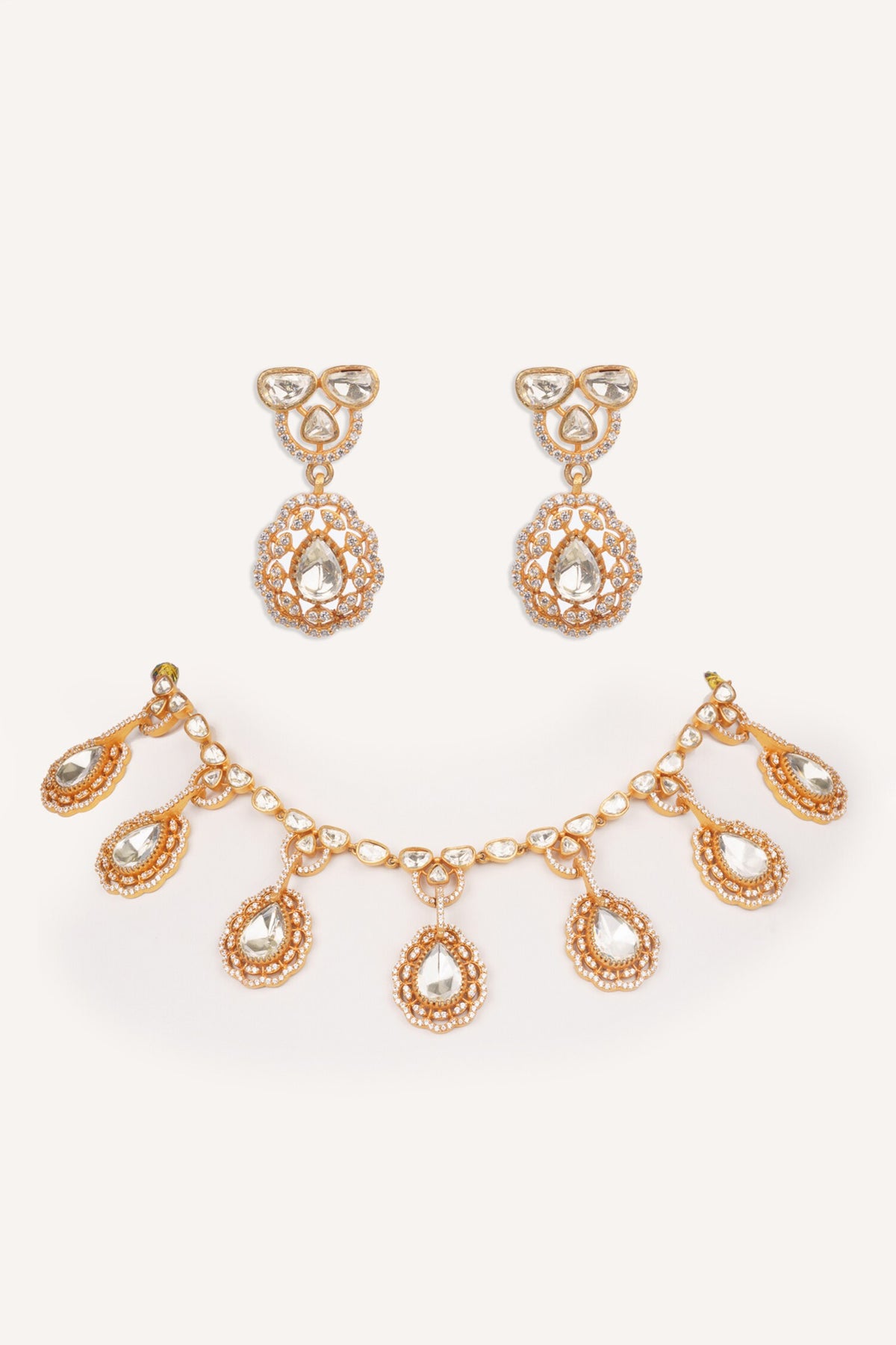 Teardrop Necklace With Earrings 
