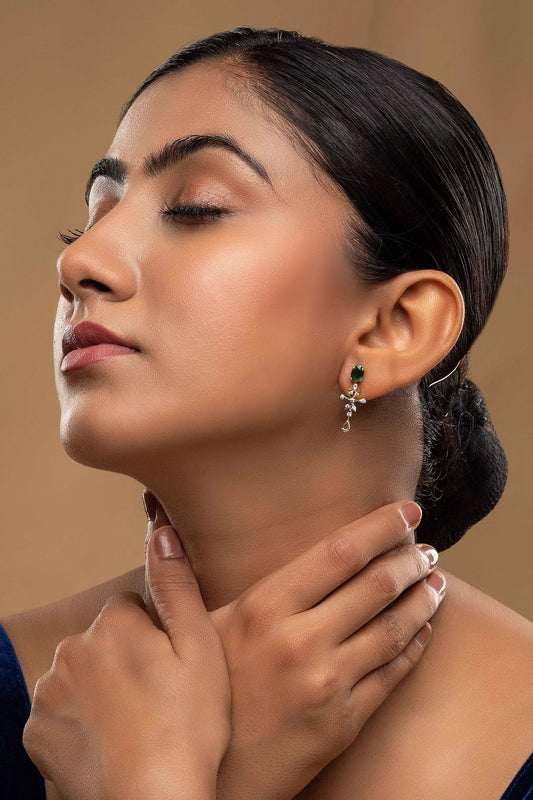 925 Silver Treta Embellished Earrings 