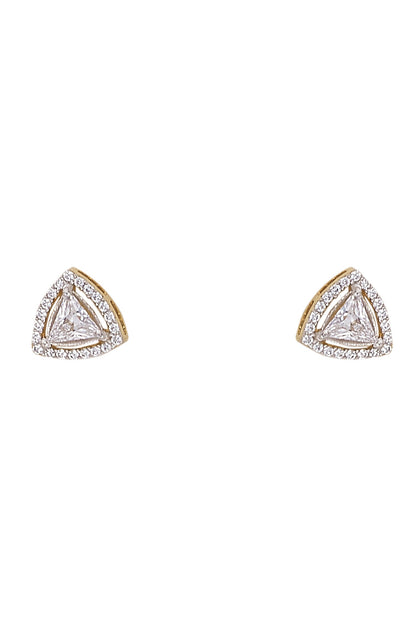 925 Silver Trikona Stud Earrings 