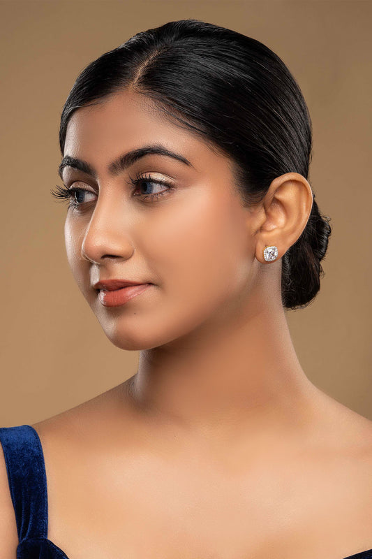 925 Silver Saroja Embellished Stud Earrings 