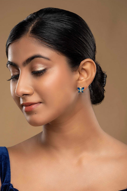 925 Silver Veni Butterfly Stud Earrings 