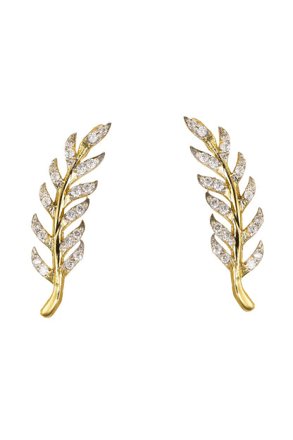 925 Silver Leaf Earcuffs 