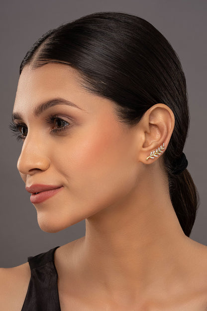 925 Silver Leaf Earcuffs 