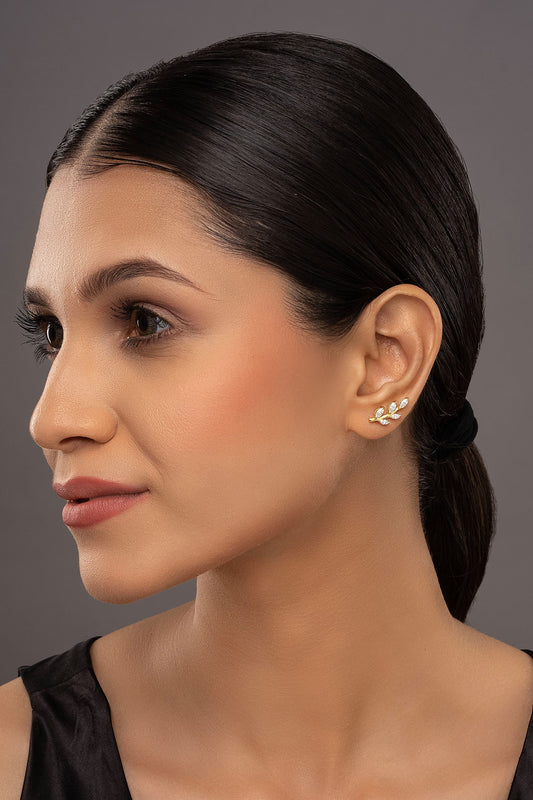 925 Silver Mini Leaf Earcuff 