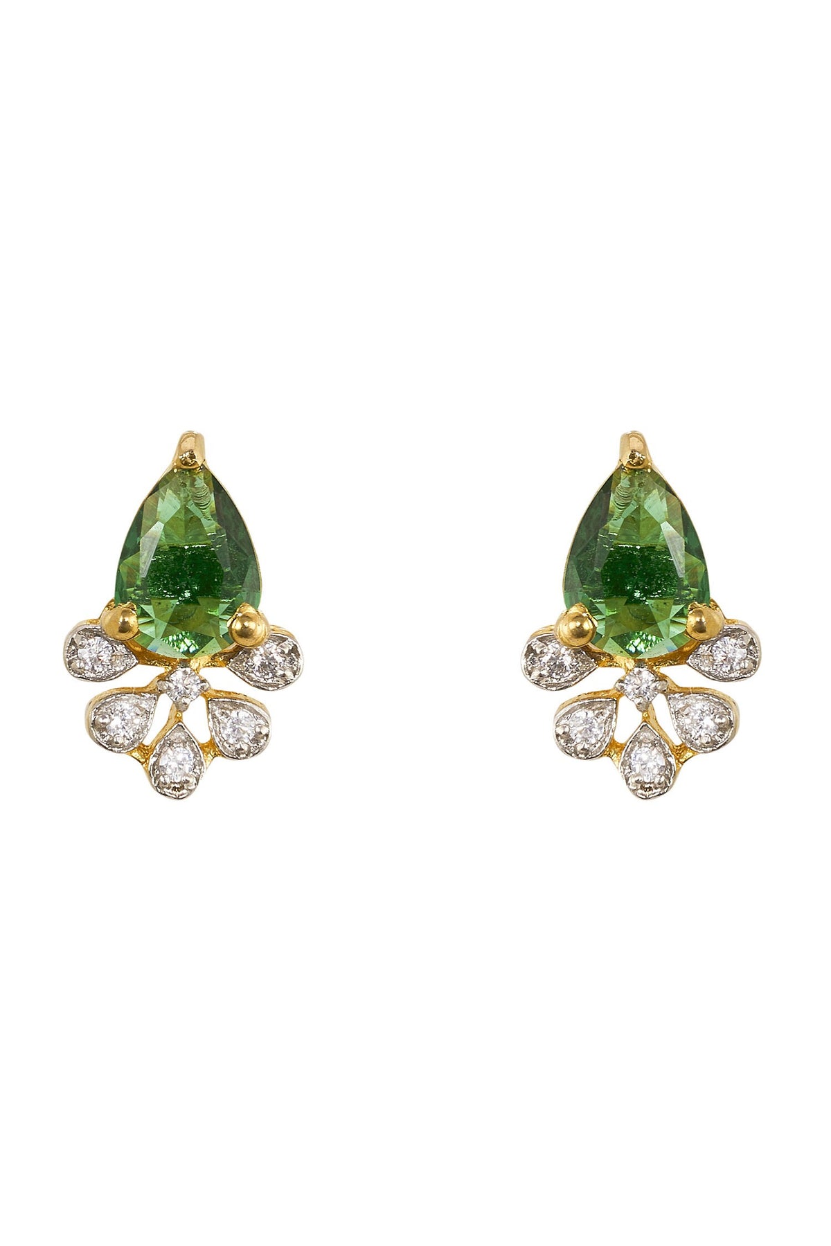925 Silver Miren Green Stud Earrings 