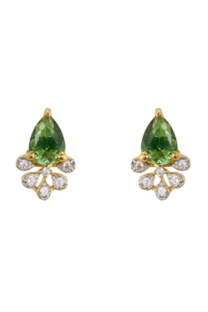 925 Silver Miren Green Stud Earrings 