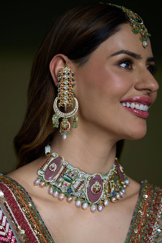 Royal Kundan Meenakari Bridal Ear Cuffs 
