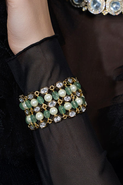 Beaded & Pearl Studded Bracelet 