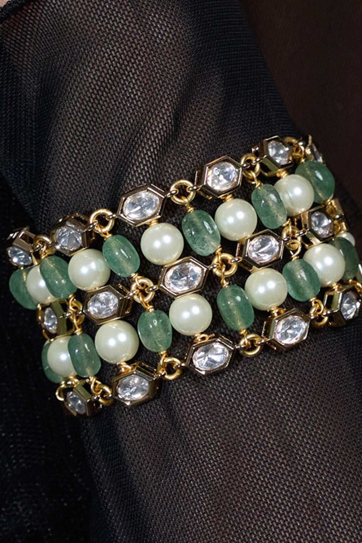 Beaded & Pearl Studded Bracelet 