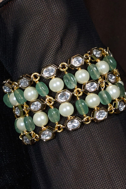 Beaded & Pearl Studded Bracelet 