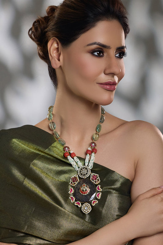 Royal Blue Stone Pendant Necklace 