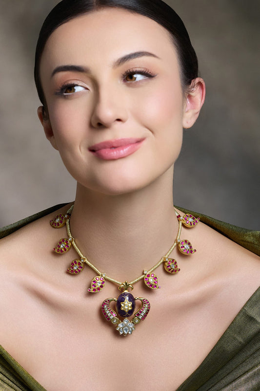 Kundan Temple Pendant Necklace 