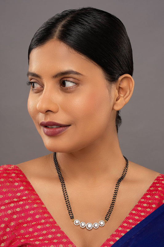 925 Silver Halo Solitaire Mangalsutra 