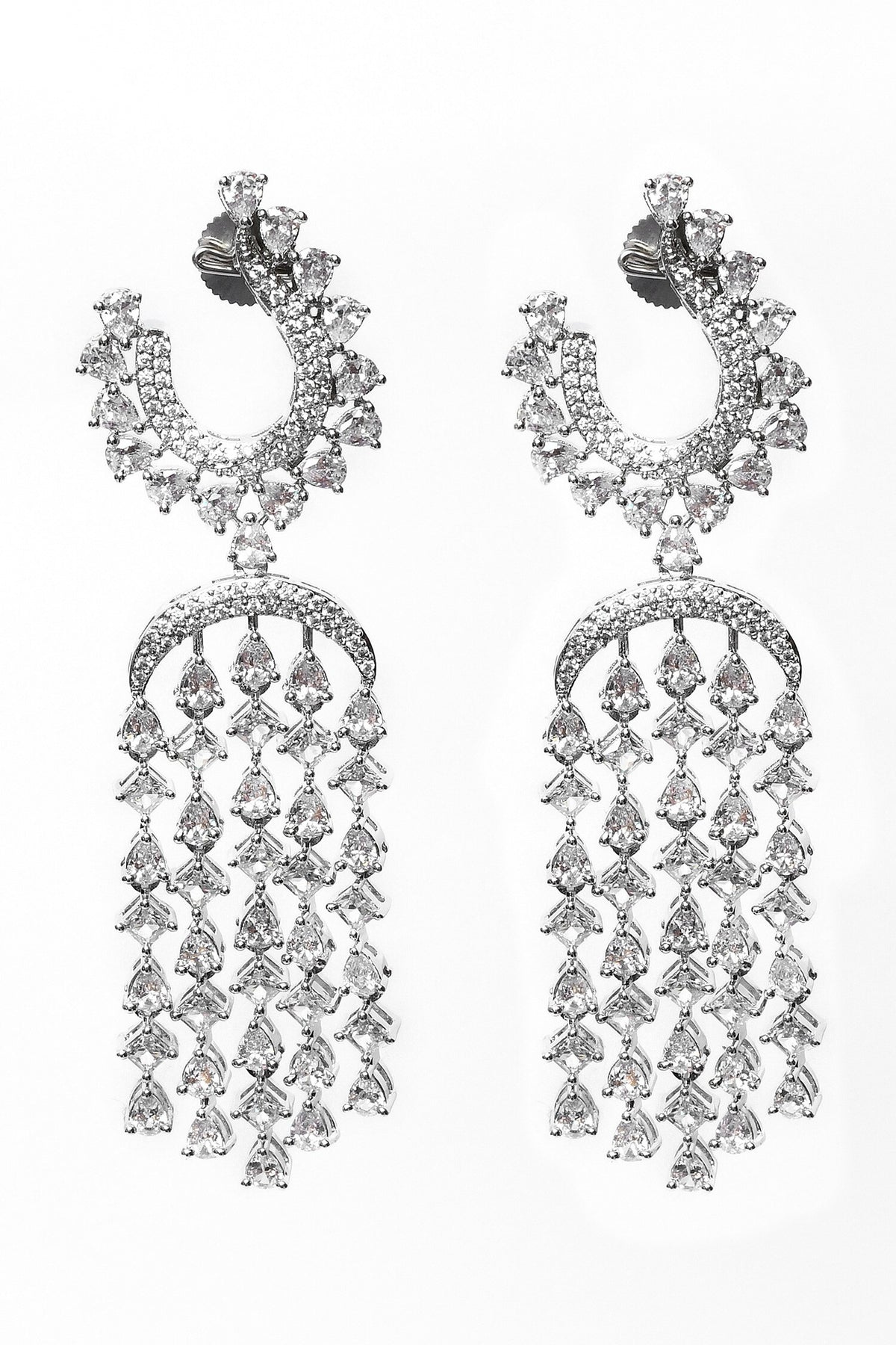 Stone Embellished Chandbali Drop Earrings 