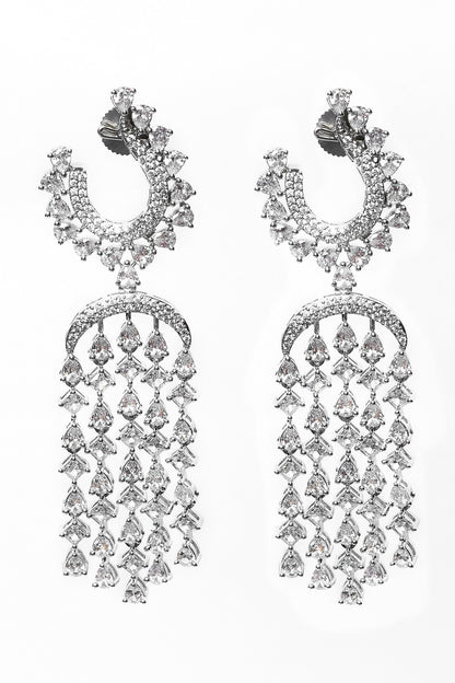 Stone Embellished Chandbali Drop Earrings 