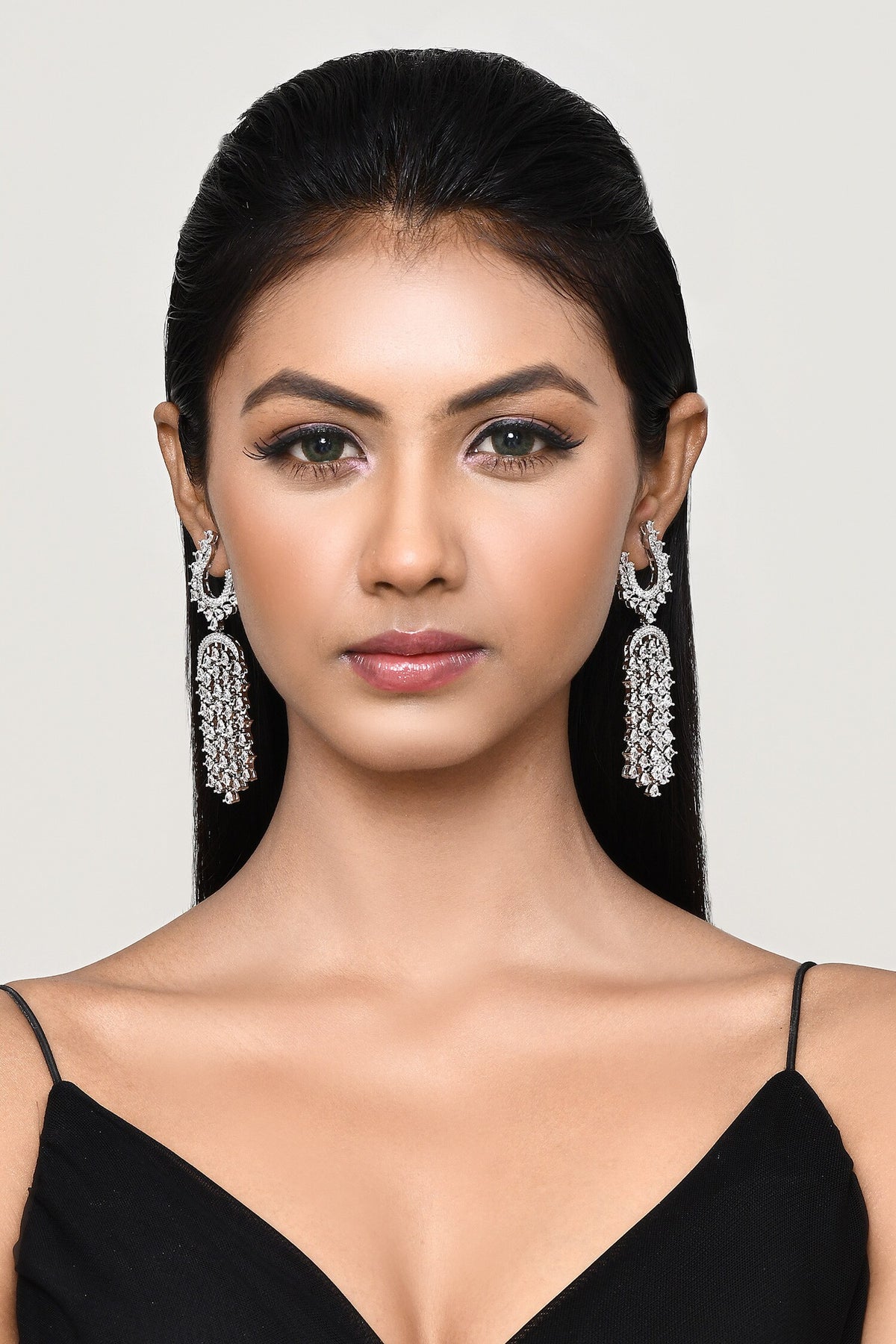 Stone Embellished Chandbali Drop Earrings 