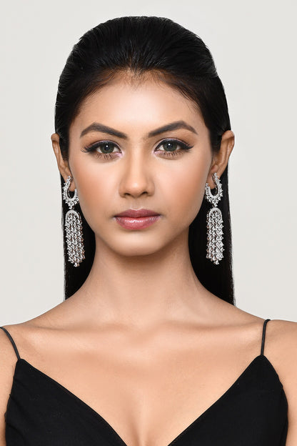 Stone Embellished Chandbali Drop Earrings 