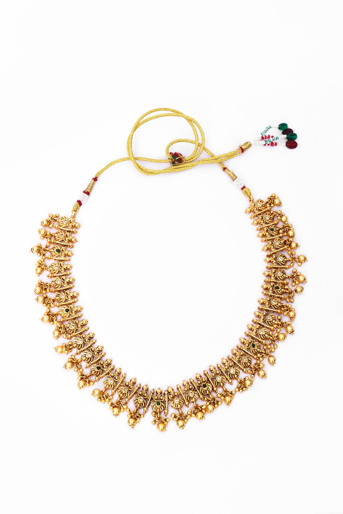 Temple Design Necklace & Jhumka Earrings Set 