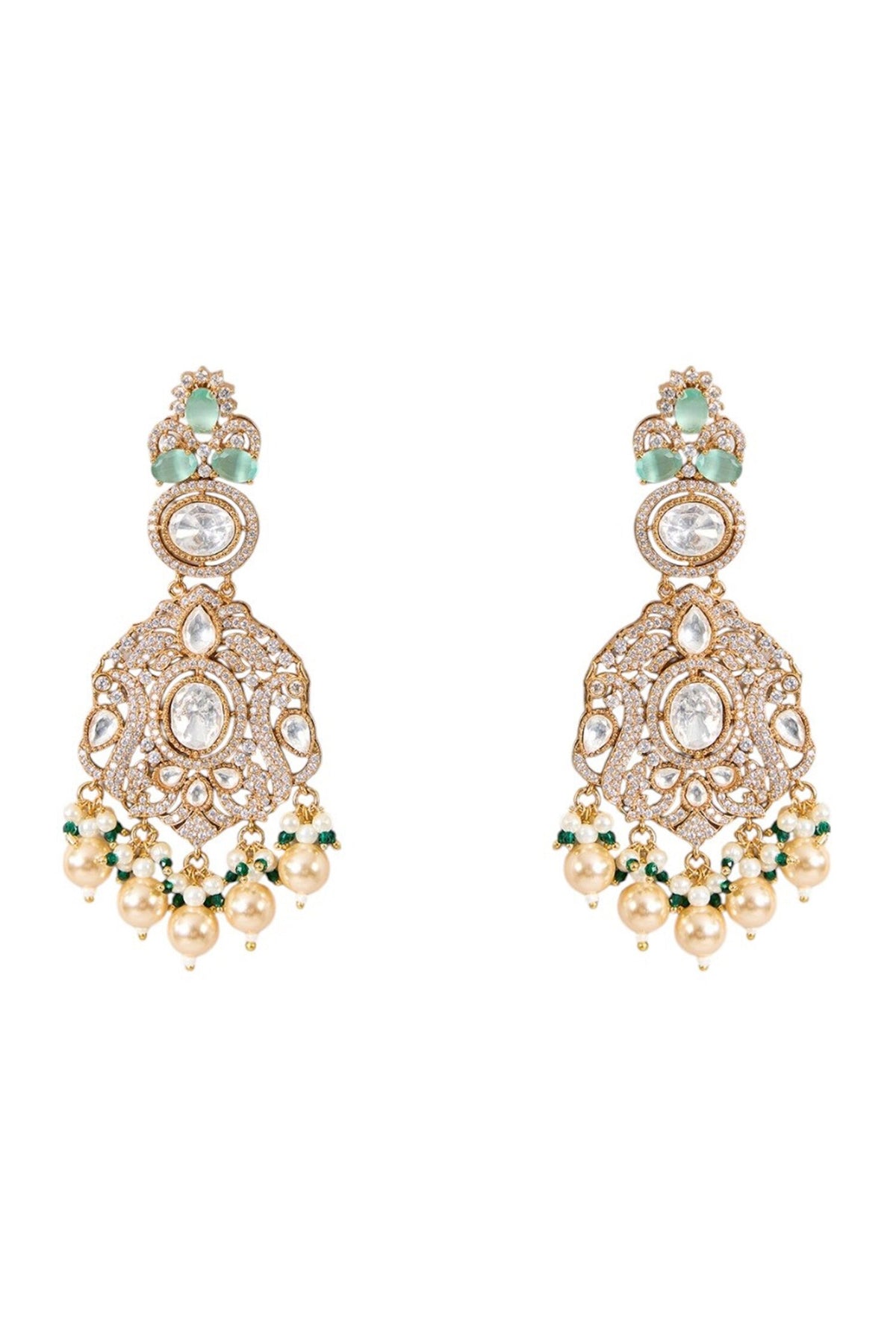 Kundan Polki Pendant Necklace Set 