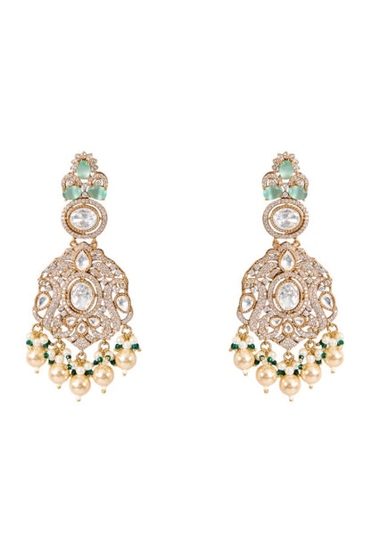 Kundan Polki Pendant Necklace Set 