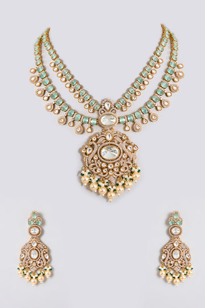 Kundan Polki Pendant Necklace Set 