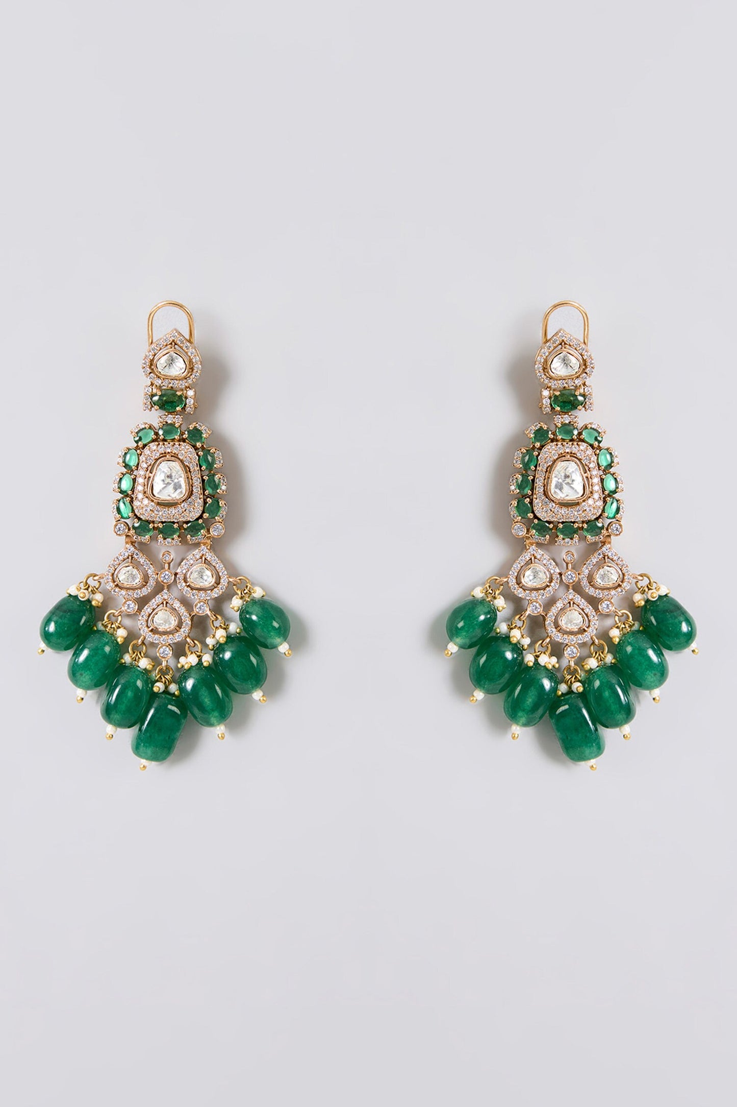 Kundan Polki & Emerald Bead Choker Set 
