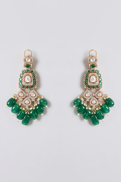 Kundan Polki & Emerald Bead Choker Set 