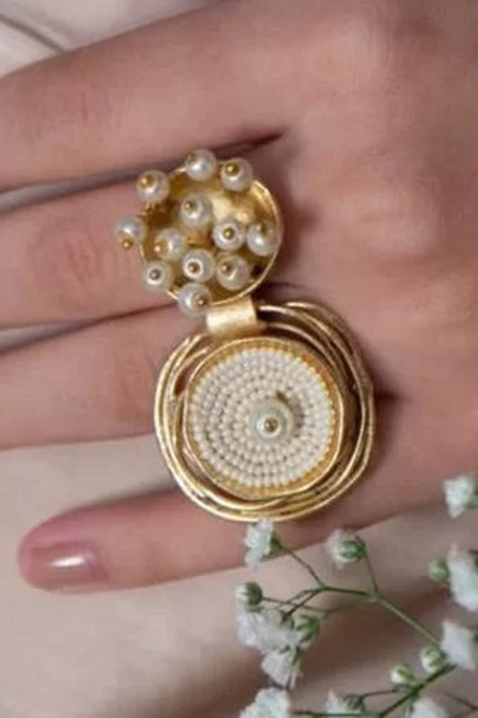 Vatti Pearl & Bead Embellished Ring 