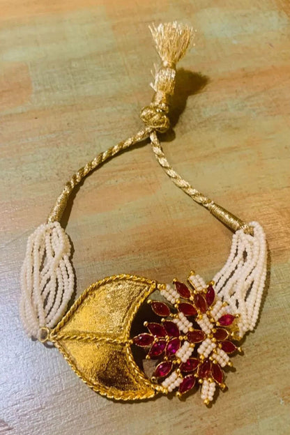 Ruby Leaf Motif Bracelet 