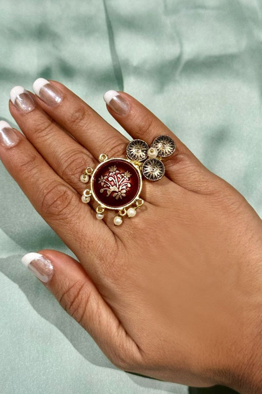 Antique Hasdi Floral Motif Ring 