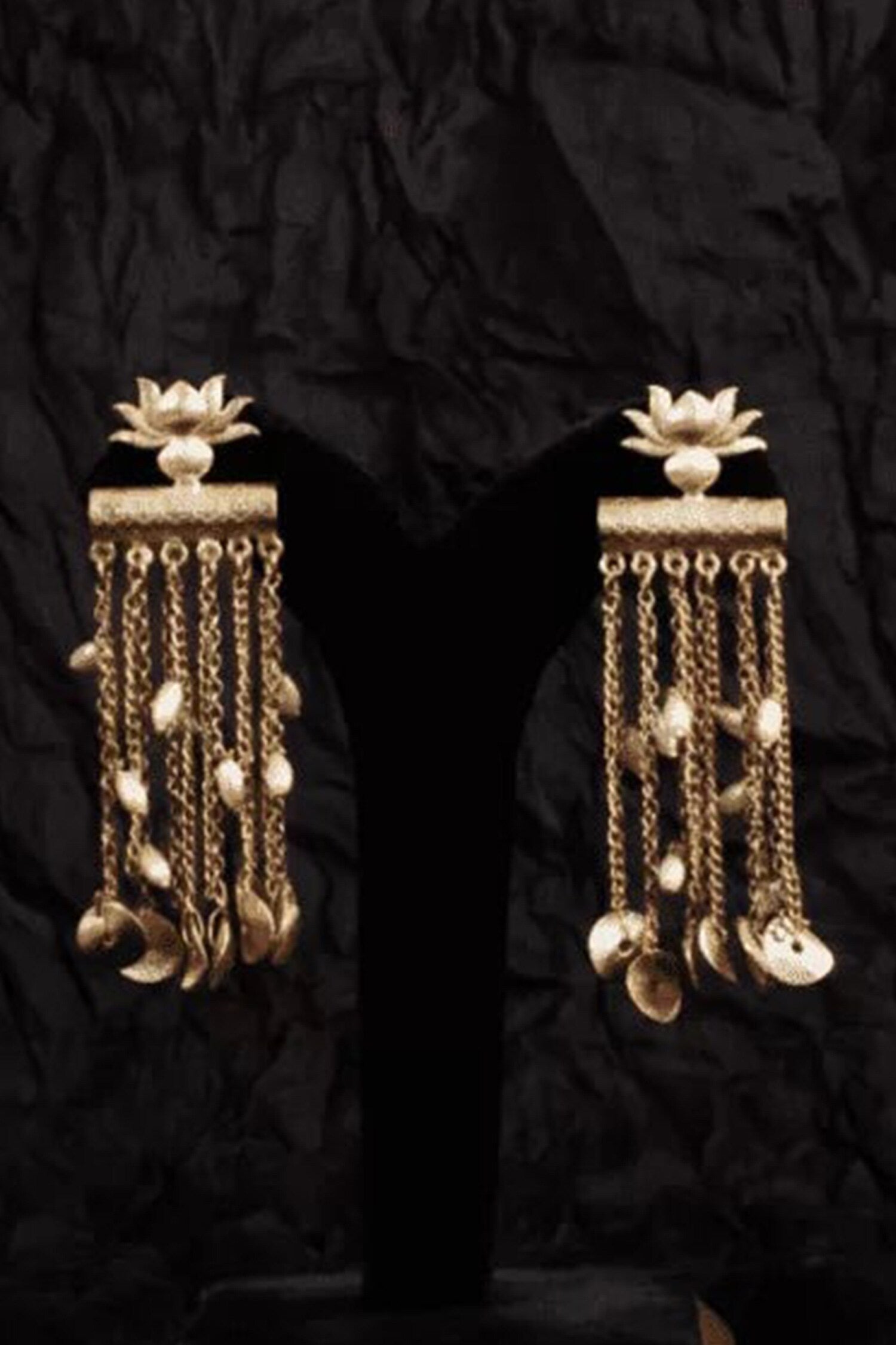 Lotus Chain Drop Earrings 