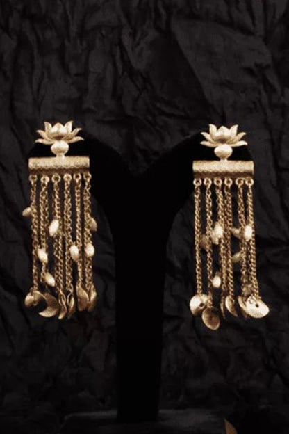 Lotus Chain Drop Earrings 