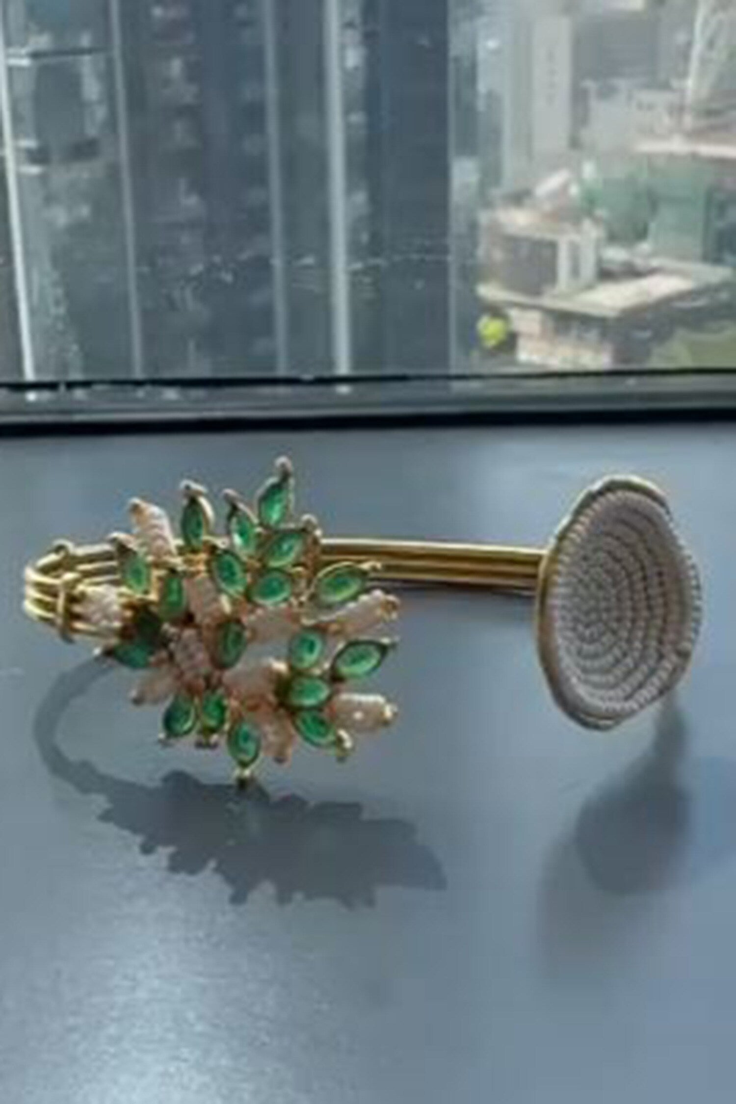 Emerald Leaf Design Bracelet 