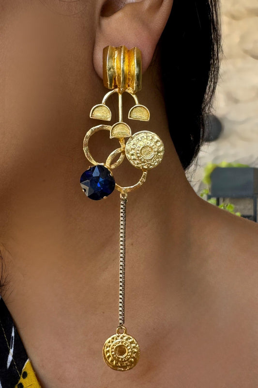 Ak Aqua Collage Geometric & Disc Drop Earrings 