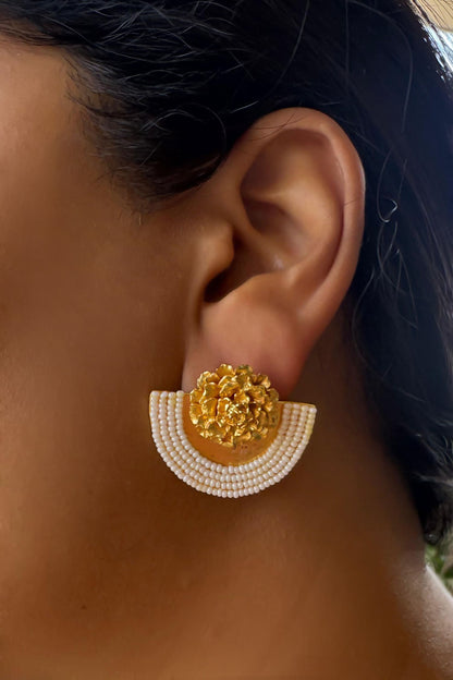 Marigold Gold Plated Stud Earrings 