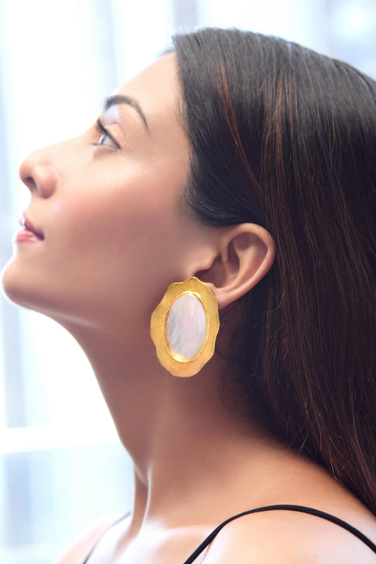Cloud Mother of Pearl Embellished Earrings 