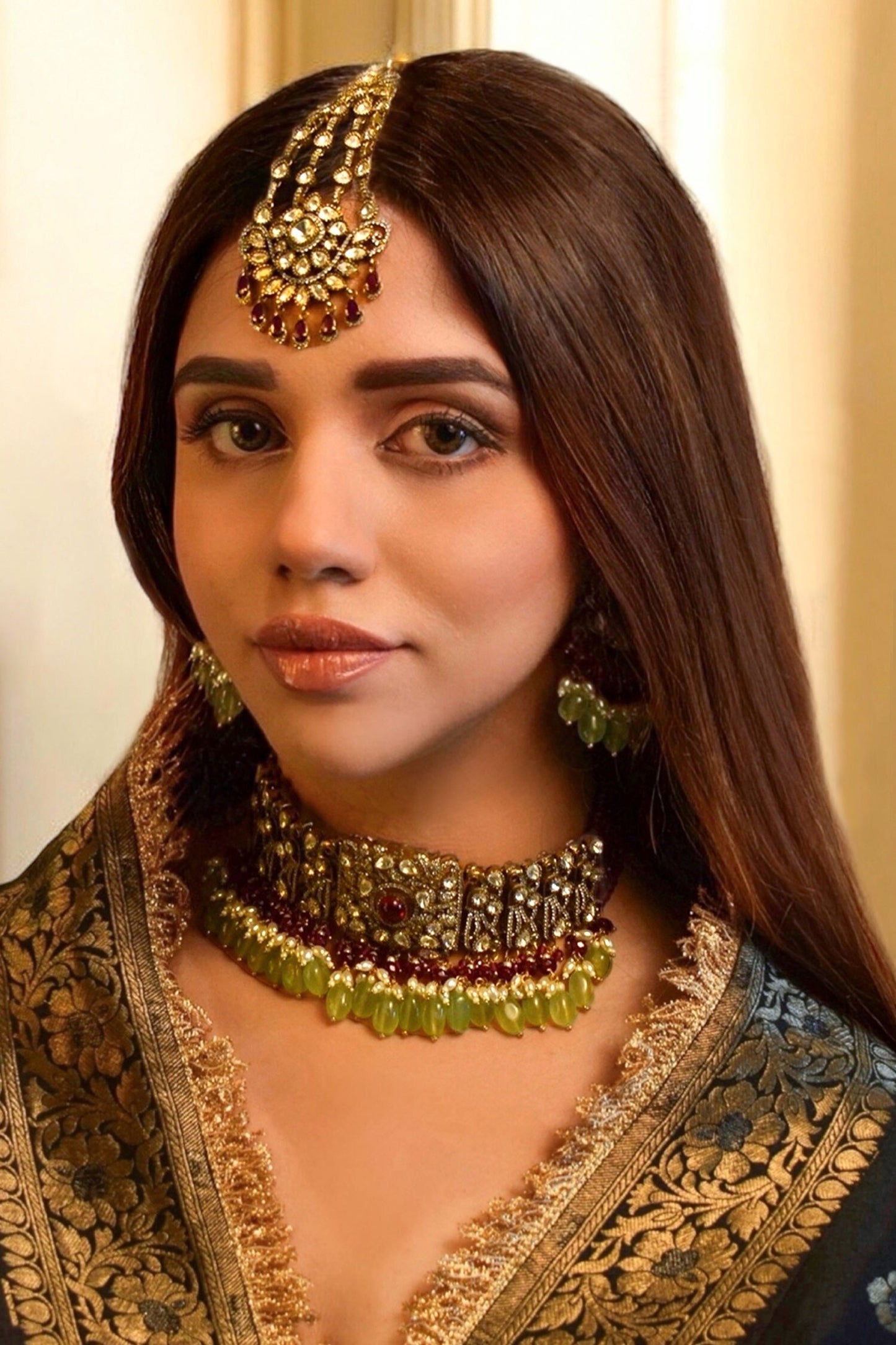 Noor Gulzar Ruby Necklace Set 