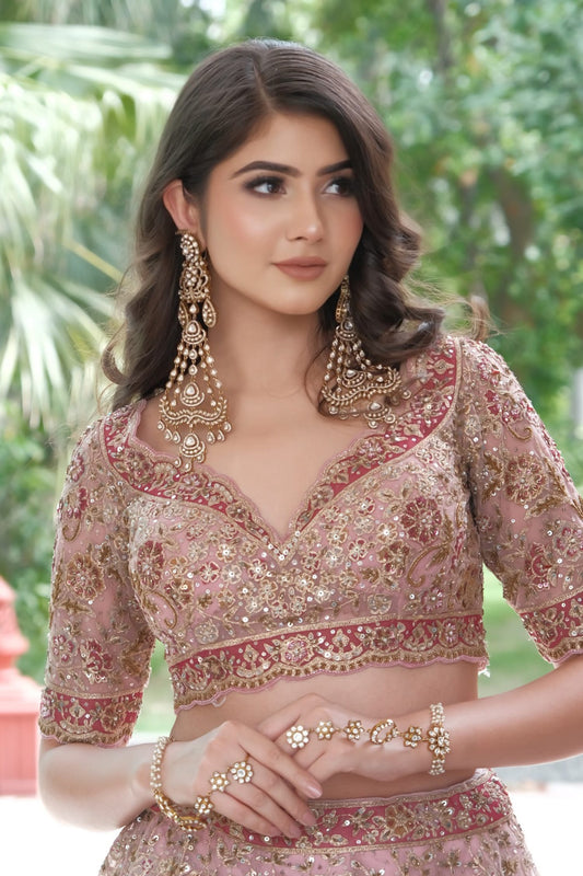 Gulshan Matte Gold Polki Embellished Chandelier Earrings 
