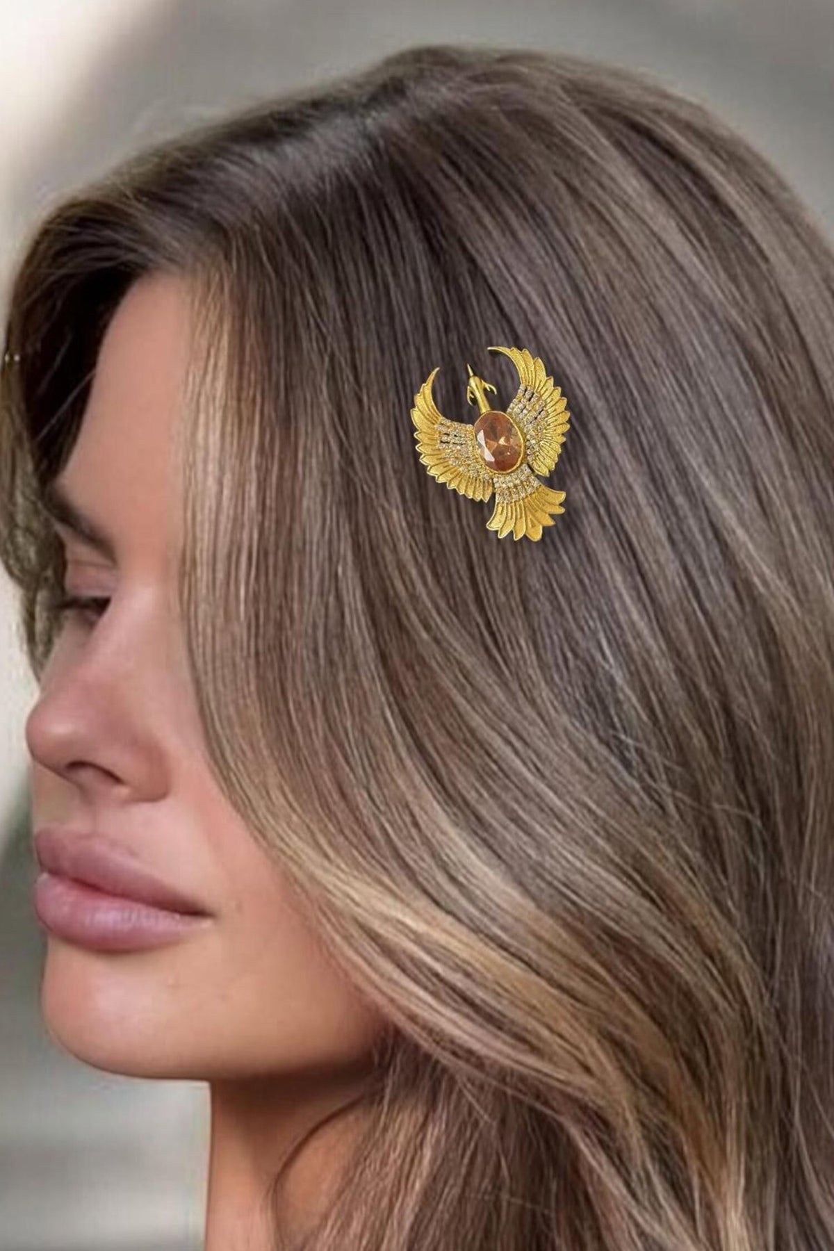Aurora Wing Stone Embellished Hair Pin 