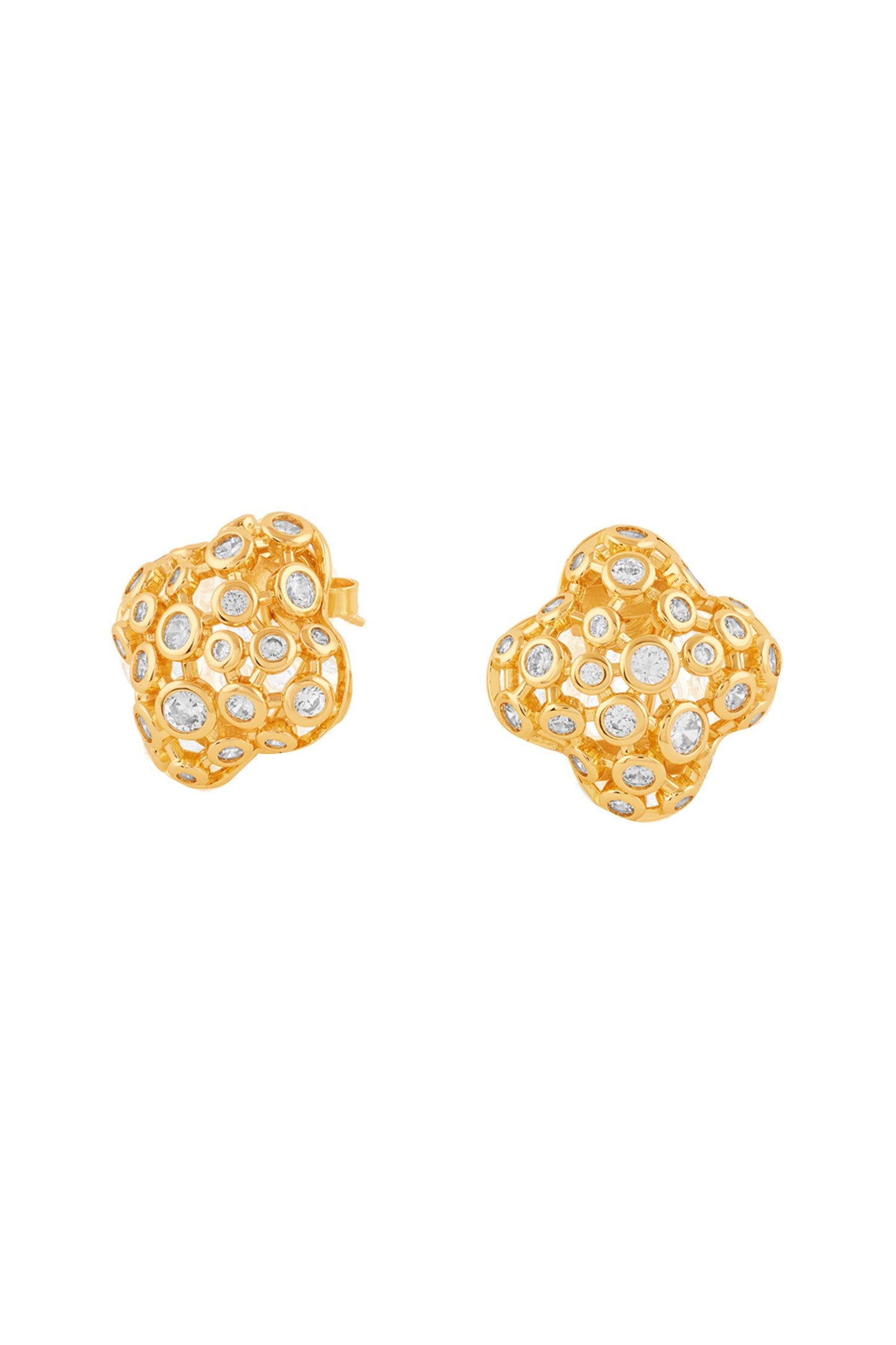 18Kt Gold Plated Fino Statement Stud Earrings 