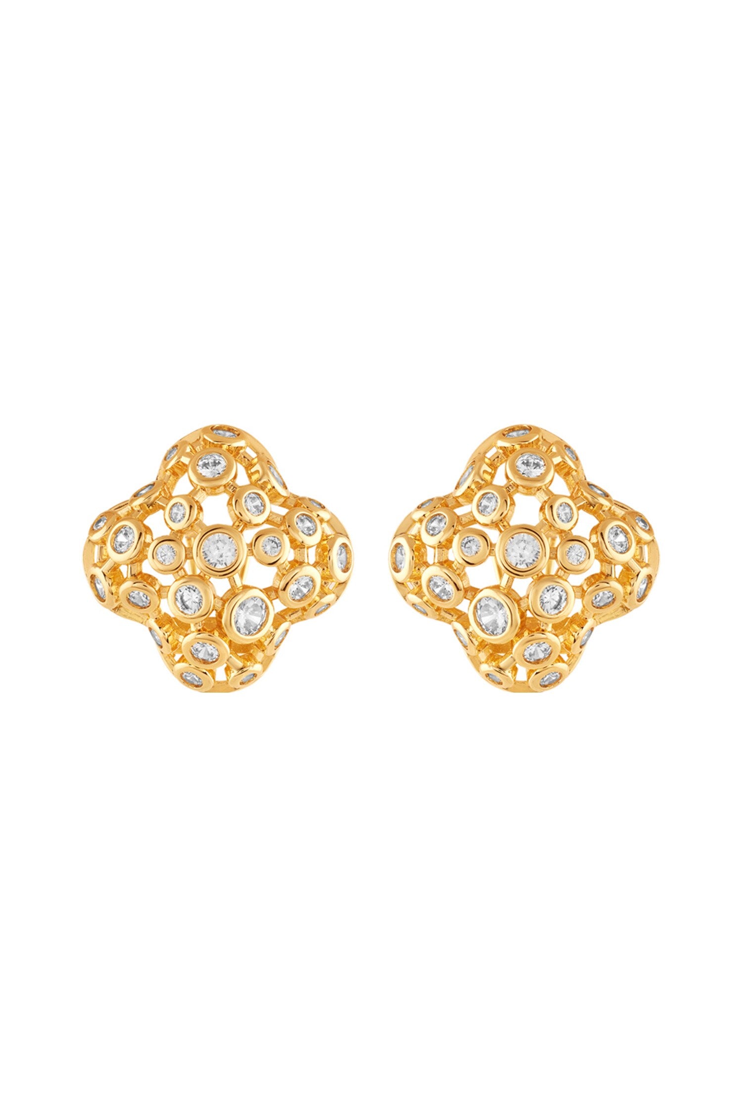 18Kt Gold Plated Fino Statement Stud Earrings 