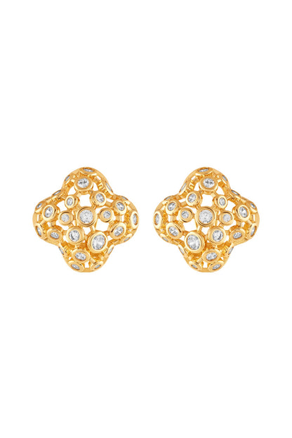 18Kt Gold Plated Fino Statement Stud Earrings 