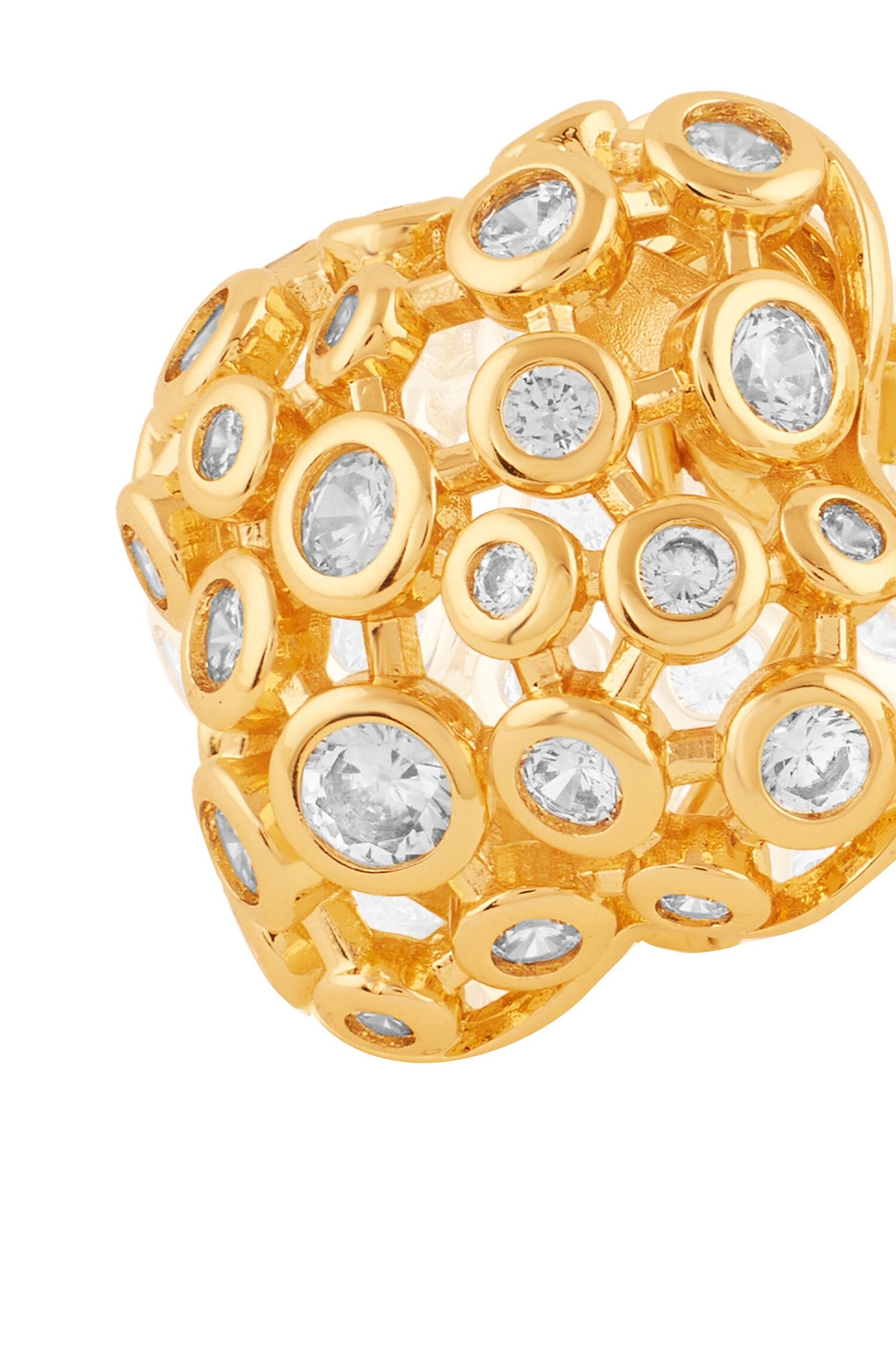 18Kt Gold Plated Fino Statement Stud Earrings 
